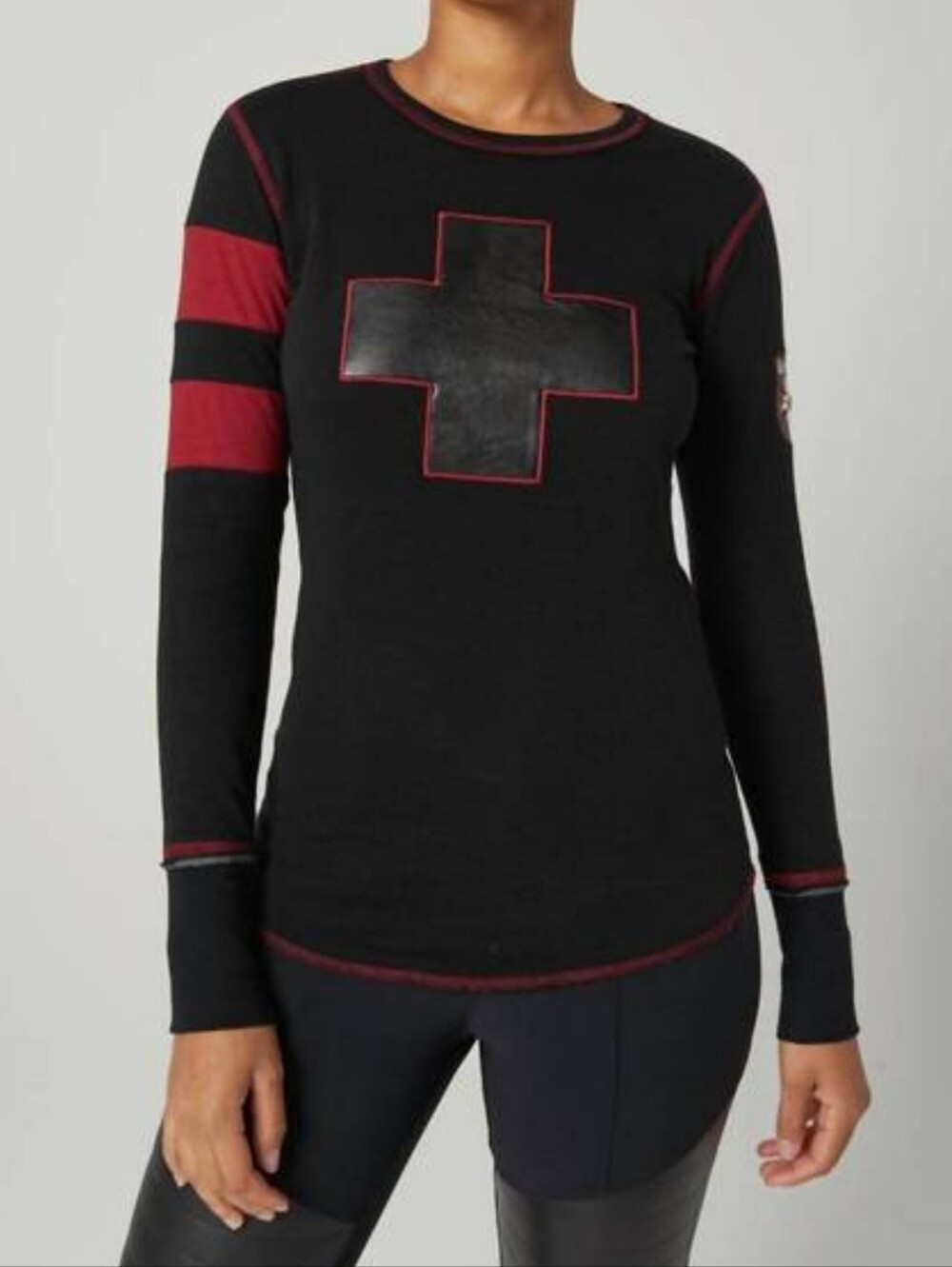 Alp N Rock Black Long Sleeve Tee with Red Accents Park City Utah